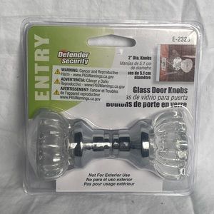 Defender Security 2in. Glass Door Knob & Spindle Set- E-2328